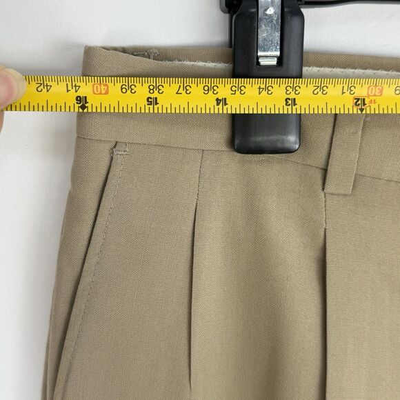 Vintage Dress Pants Pleated Front Cuffed Hems Mens 32 x 31 Beige - Picture 12 of 16